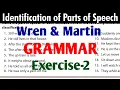 Wren and Martin English Grammar Exercise 2 Solution Parts of Speech