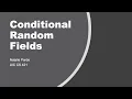 Conditional Random Fields