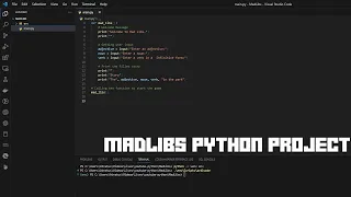 MadLibs python Tutorial Beginner Python Project