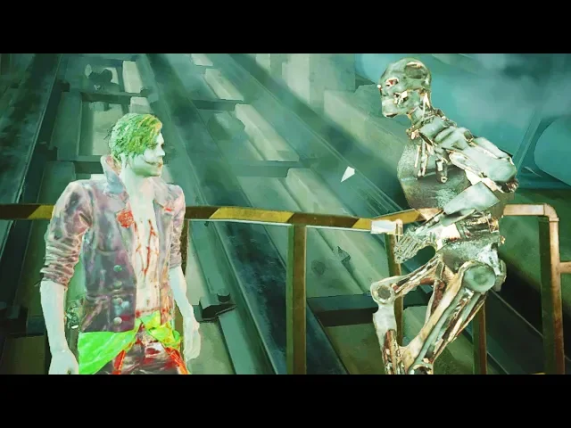 Joker VS Endoskeleton Terminator T800 Epic Battle - (RE2 Modd w/Voice Over)