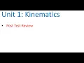 Unit 1 Post Test Review Kinematics