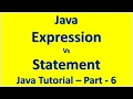 Java Expression Vs Statement Java Tutorial - Part