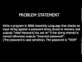Micro Processor mini project To check the entered password by the user on TASM