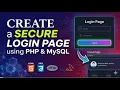 Task-9 Advanced Login System PHP MySQL with Security Features Com PHP Login System with Database