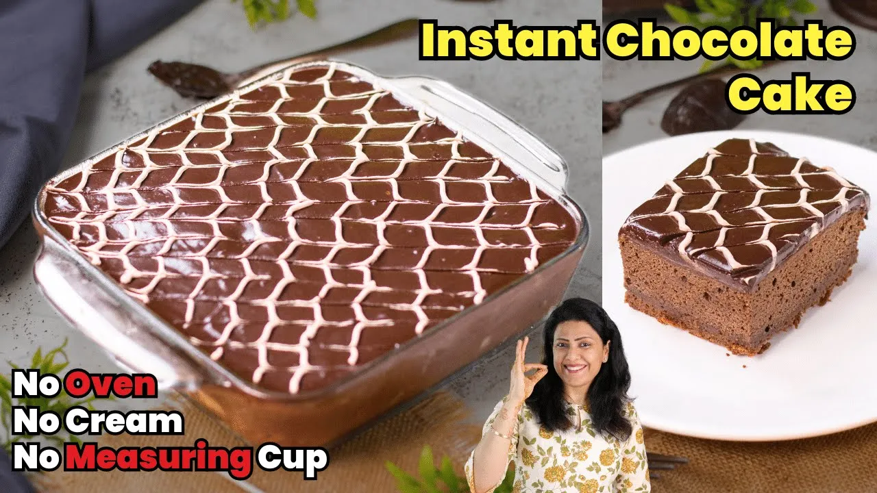 No CREAM, No MEASURING CUP      Instant Chocolate Cake   MintsRecipes