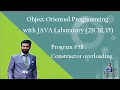 Java program for Constructor overloading Program VTU 3rd sem java laboratory Polymorphism
