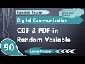 Cumulative Distribution Function CDF Probability Density Function PDF in Random Variable