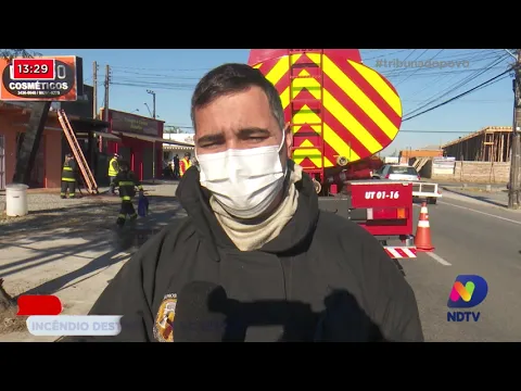 Incêndio destrói loja de bebidas