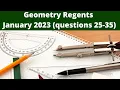 Geometry Regents January 2023 Questions 25-35