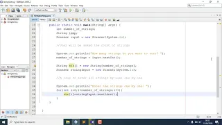 A program to sort strings in Alphabetical order Java NetBeans