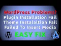 Failed To Insert Media Plugin Installation Fail Theme Installation Failed WordPress Problems