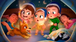 Thunder Outside! Ten Little Ones in Bed | Nursery Rhymes