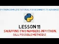 Python Tutorial Lesson 11 Swapping variable values in Python HINDI