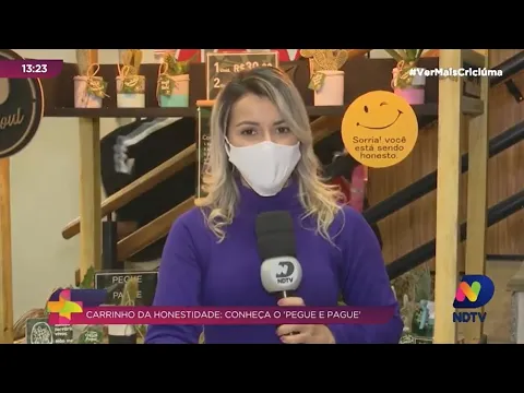 Em Criciúma, carrinho de produtos sem vendedor aposta na honestidade das pessoas