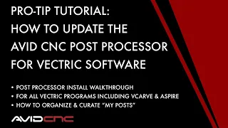 How to Install the Avid CNC Post Processor for Vectric Programs 10 5 and Earlier
