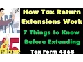 How Do Tax Return Extensions Work What Happens If I Extend My Tax Return IRS Form 4868 Example