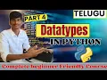 Datatypes in Python Primitive Datatypes in Python Day 4 of Python Series Python Beginner serie