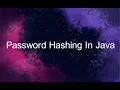 Password Hashing In Java