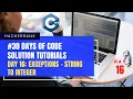 HackerRank 30 Days Of Code Day 16 Exceptions - String To Integer Tutorial Solution In C