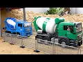 Download Lagu Truk pengaduk beton dan kendaraan konstruksi jembatan mainan