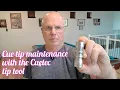 Pool cue tip maintenance with the Cuetec tip tool