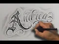 Dibujando Chicanas ANDREA Drawing Chicano Lettering - Nosfe Ink Tattoo dibujos tatuajes