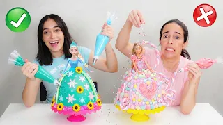 COLORINDO BOLO DE PRINCESA COM 3 CORES ★ Refizemos o Desafio Mais Assistido do Canal da Lelê!