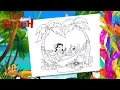 Coloring Lilo and Stitch lie in a hammock Coloring pages Coloring book