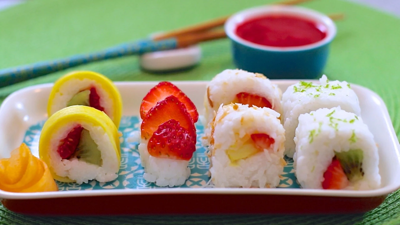 Fresh Fruit Sushi Dessert (Vegan & Dairy-Free Recipe) - Gemma