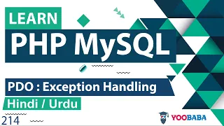 PHP PDO with Exception Handling Tutorial in Hindi Urdu