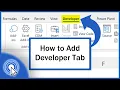 How to Add Developer Tab in Excel