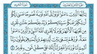 سورة التحريم مكررة عشر مرات ثاني صفحة ماهر المعيقلي مكتوبة حفظ القرآن الكريم الصفحة 561 