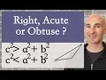 Is a Triangle Right Acute or Obtuse Given Sides Pythagorean Converse