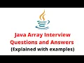 Java Array Interview Questions and Answers for Freshers