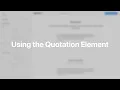 Using the Quotation Element YOOtheme Documentation