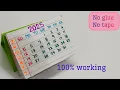 2025 Calendar Making With Paper no glue no tape paper crafts diy New Year Calendar ideas