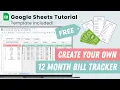 How to make a Simple 12 Month Bill Tracker in Google Sheets - FREE Tutorial