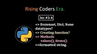 lec 4 frozenset dict none function formatted string values items