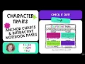 Character Traits Anchor Charts Interactive Notebook Pages