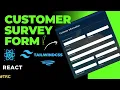 Customer Survey Form using HTML React and TailwindCSS Survey Form Website Design TRC