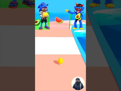HELP! SONIC VS HUGGY WUGGY FRUIT FIGHT 🍉😰GIANT FRUIT 3D!#shorts #gaming #youtubeshorts #shortsfeed