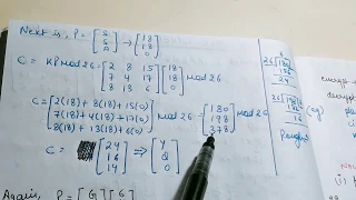 HILL CIPHER 3X3 Matrix Example Encryption and decryption