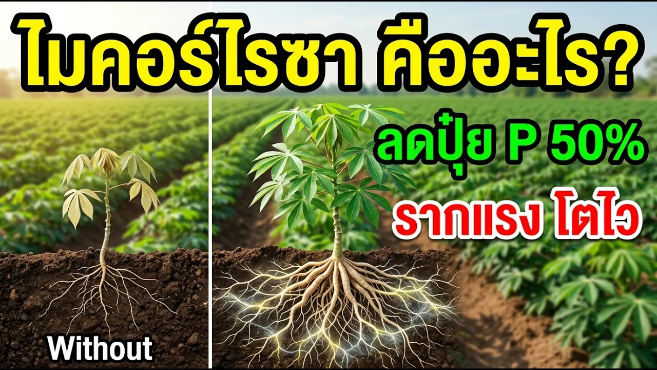 ไมคอร์ไรซา คืออะไร ทำไมคนปลูกมันต้องใช้ ถ้าอยากลดปุ๋ยตัว P ลง 50%