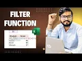 Filter Function in Excel Amazing Excel Function Daily Use Excel Function Excel Function Series