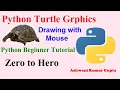 Python turtle Graphics Drawing with Mouse Python beginners tutorial in Hindi Urdu