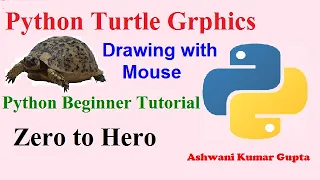 Python turtle Graphics Drawing with Mouse Python beginners tutorial in Hindi Urdu