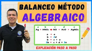 METODO ALGEBRAICO  para balancear ecuaciones químicas. Fácil y paso a paso