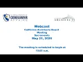 The California Architects Board Meeting - May 21 2026