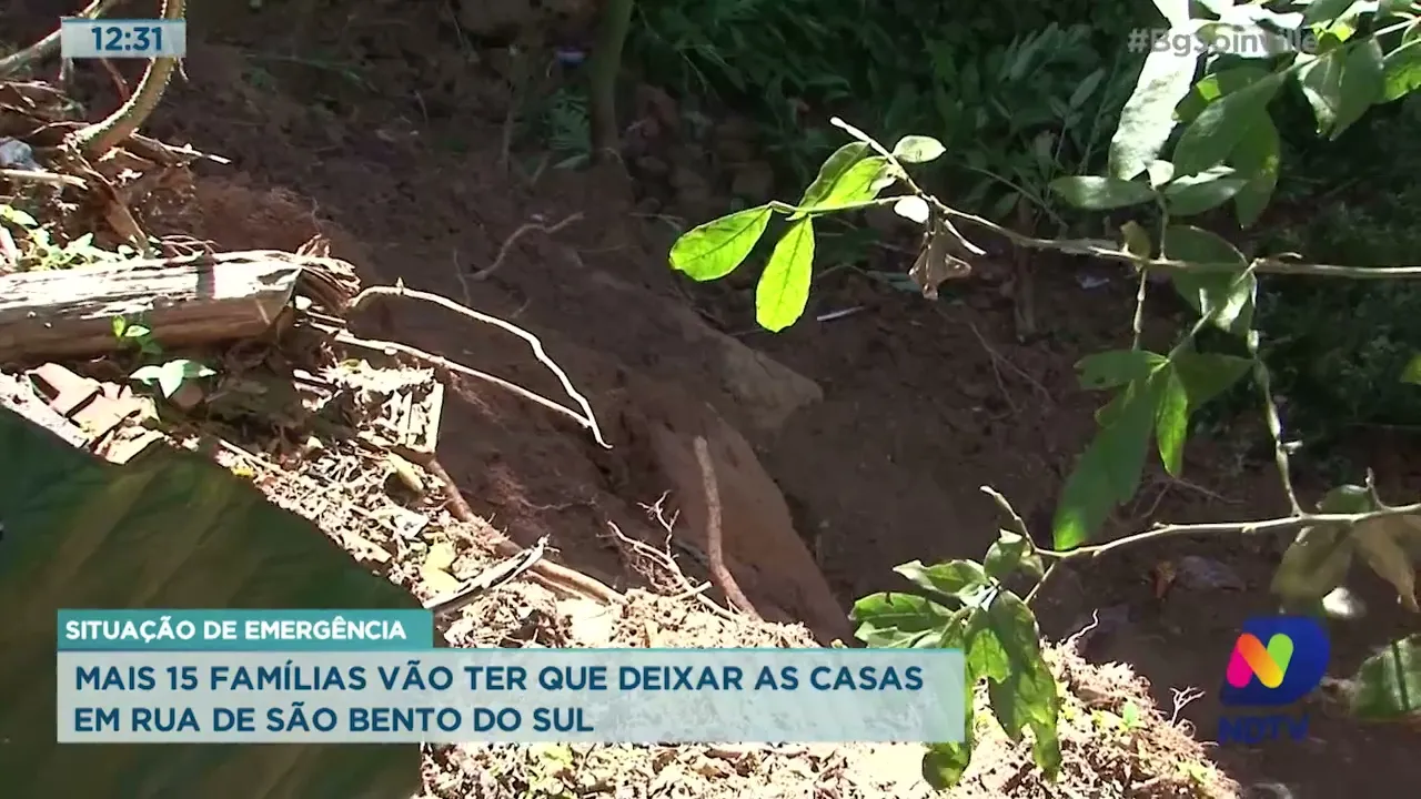 Situação de emergência! Mais 15 famílias vão ter que deixar as casas em rua de São Bento do Sul