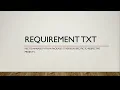 Requirements txt usage in Python